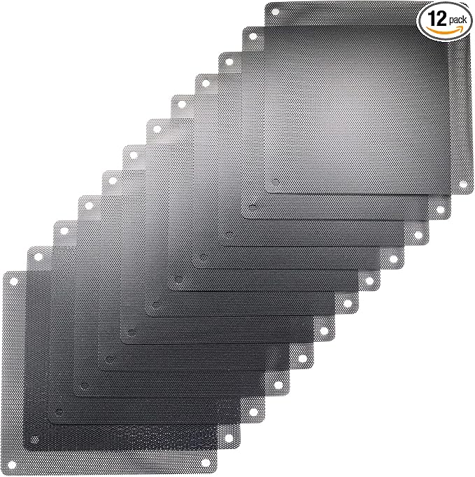 12 Pcs 80mm PVC Black PC Cooler Fan Dust Filter Dustproof Case Cover Computer by ThreeBulls