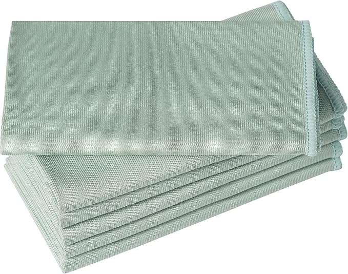 Puomue 6 Pack Microfiber Glass Cleaning Cloth, 16 Inch X 16 Inch, Lint Free by Puomue