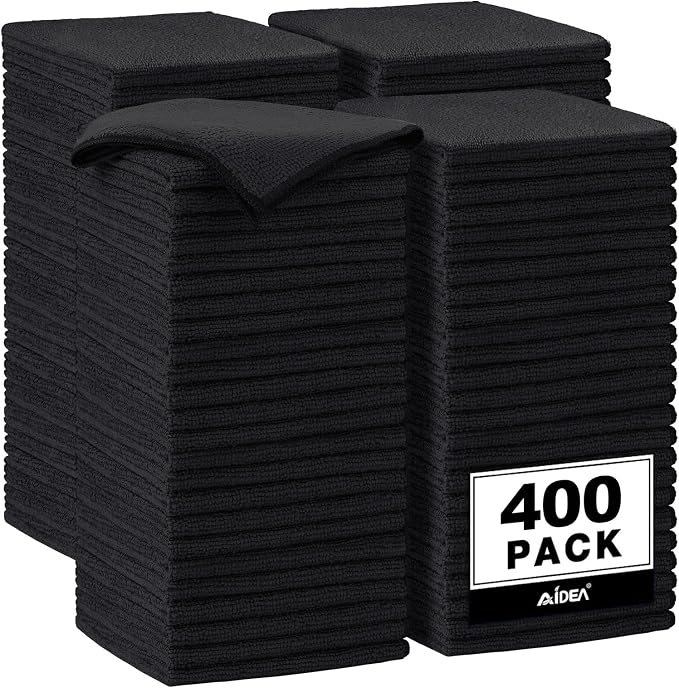 AIDEA Microfiber Cleaning Cloth-400PK, Soft Microfiber Towels by AIDEAHOME