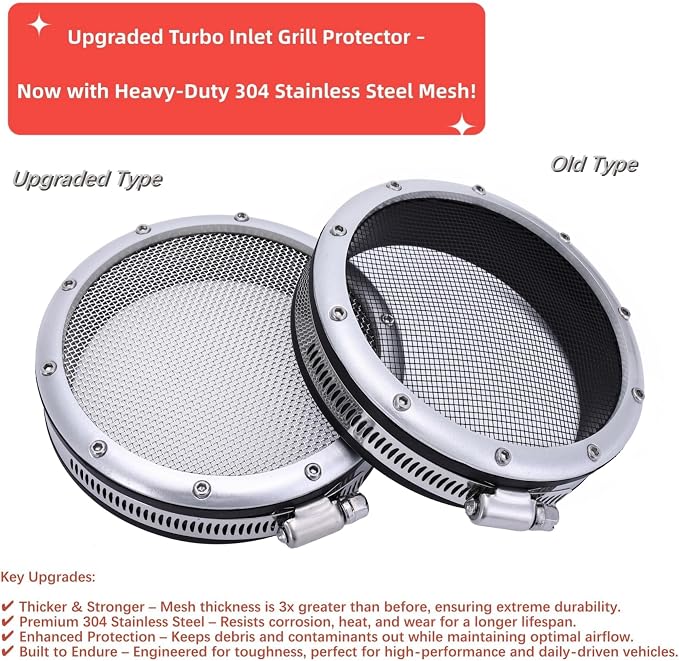 4" 304 Stainless Steel Turbo Inlet Grill Protector Guard Turbocharge Screen - Image 4
