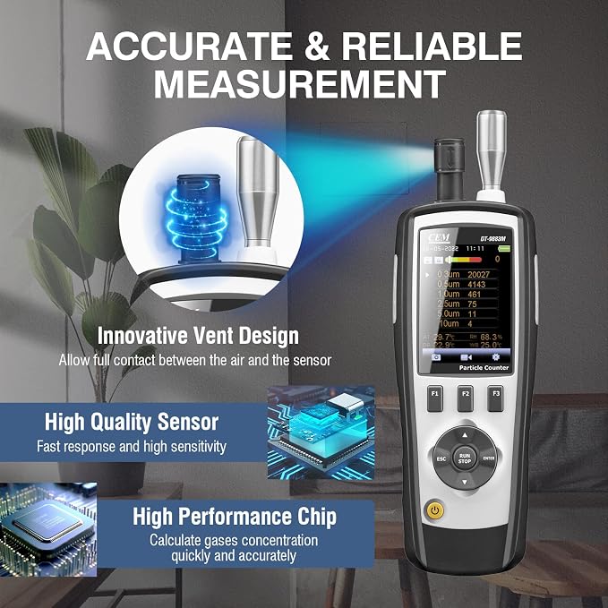 CEM T.ax Included DT-9883M cleanroom Particle Counter PM2.5/10 HCHO CO2 TVOC - Image 8