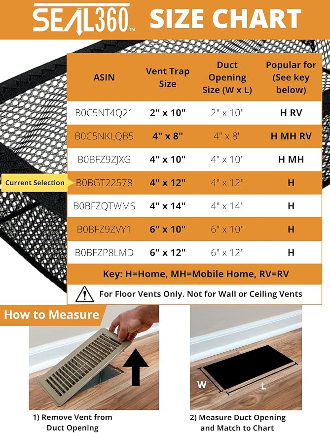 SEAL360 Floor Vent Screen Net, Air Vent Filter Mesh Catches Toys Snacks Pet - Image 6