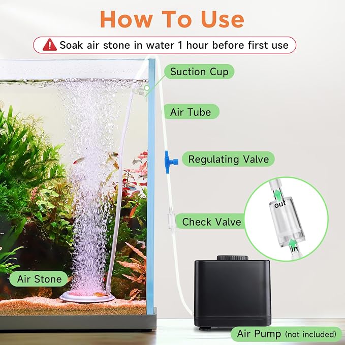 hygger Aquarium Air Stone, 4.1 Inch Nano Air Stone Makes Super Tiny Bubbles - Image 4