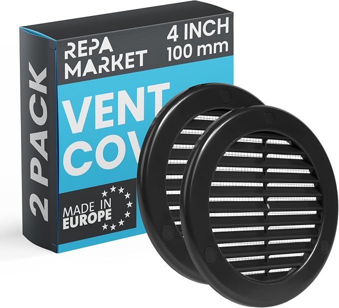 Repa Market 4 Inch Black Round Air Vent Cover by RepaMarket