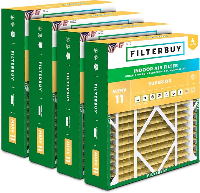 Filterbuy 21x21x5 Air Filter MERV 11 Superior Pet & Allergy Defense, by Filterbuy