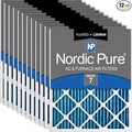 Nordic Pure 18x20x1 Pleated MERV 7 Plus Carbon Air Filters 12 Pack | Actual by NordicPure