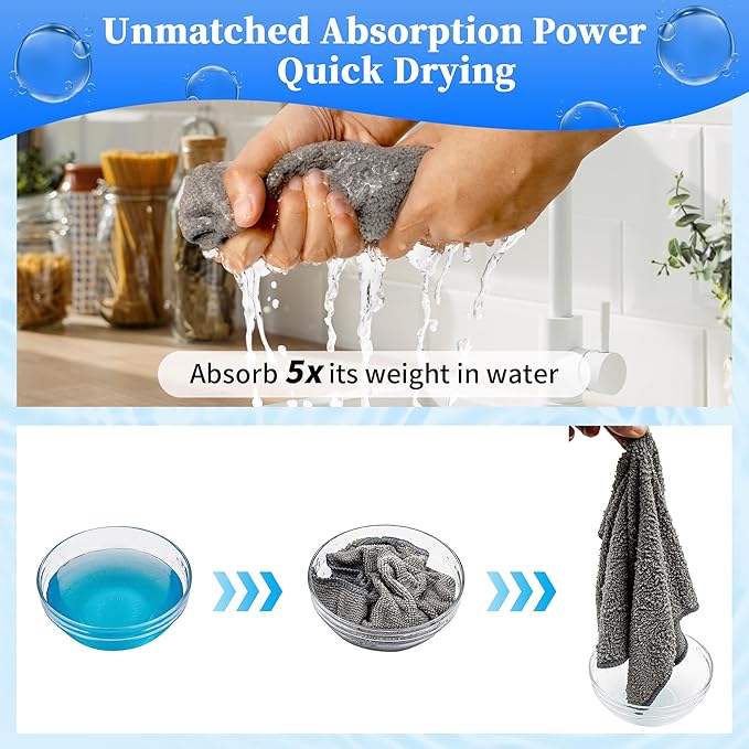 FIXSMITH Shop Towels-400 Pack, 12 x 16 in Microfiber Cleaning Cloth, Highly - Image 4