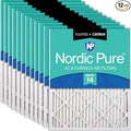 Nordic Pure 14x14x1 Pleated MERV 14 Plus Carbon Air Filters 12 Pack | Actual by NordicPure