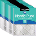 Nordic Pure 16x20x1 Pleated Air Filters MERV 14 Plus Carbon 12 Pack by NordicPure