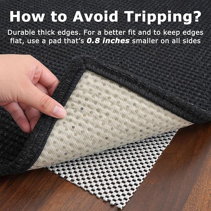 KOZYFLY Extra Long Runners for Hallways 3x14 ft Washable Kitchen Runner Non Slip Rubber Backed Hallway Rug Cotton Entryway Runner Rug Floor Carpet for Indoor Hall, Kitchen, Stair, Black/Dark Grey