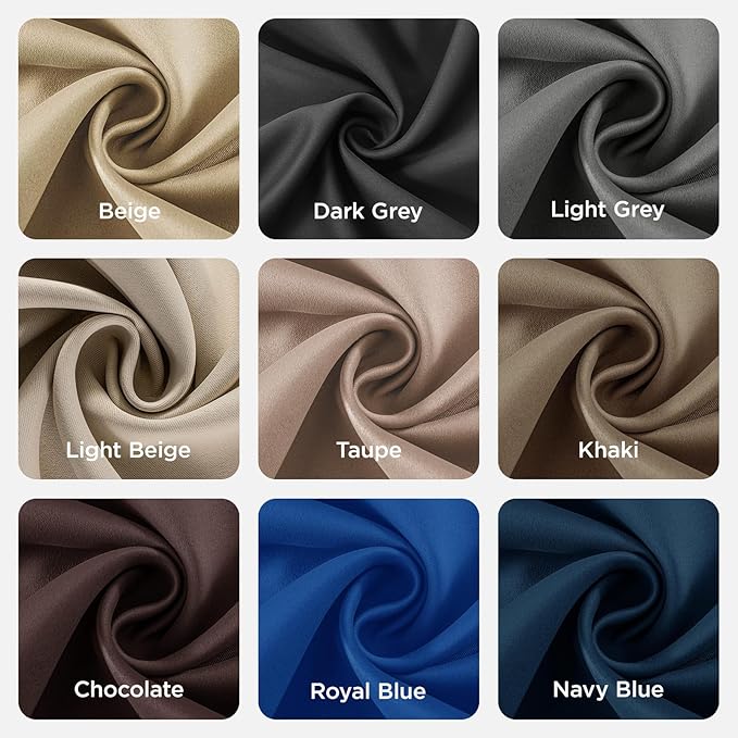 Joydeco Blackout Curtains 84 Inch Length 2 Panels Set, Thermal Insulated Long Curtains& Drapes 2 Burg, Room Darkening Grommet Drapes for Living Room Bedroom Window (W52 x L84 Inch, Beige)