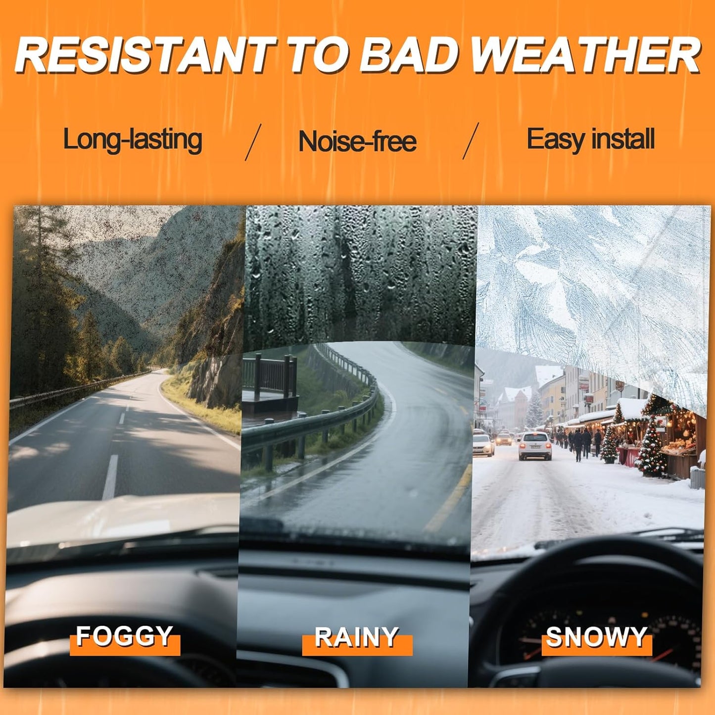 HULADAED® 28'' 28'' 14'' Windshield Wipers Replacement for Edge 2023-2015,Silicone Front Rear Wiper blades for MY Car-All Weather & Quiet(3 PACK)