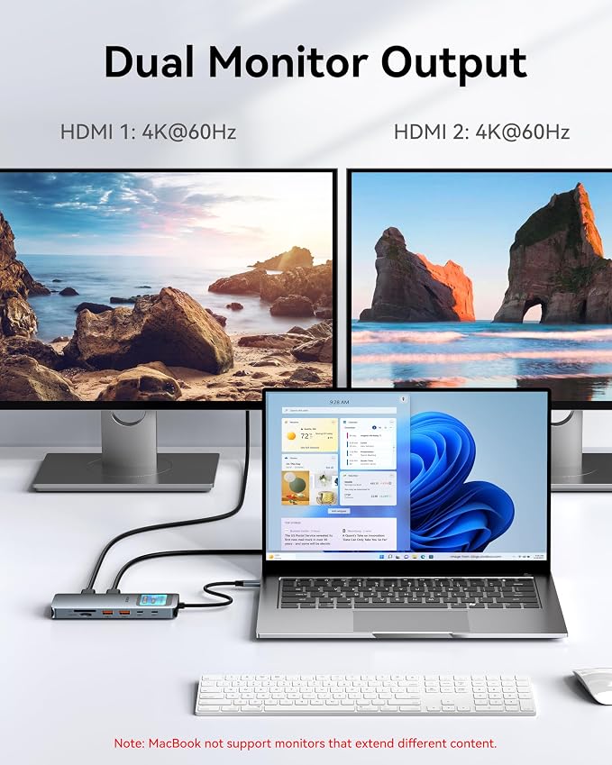 MOKiN LCD USB C Docking Station Dual Monitor, 12 in 1 Laptop Docking Station - Image 4