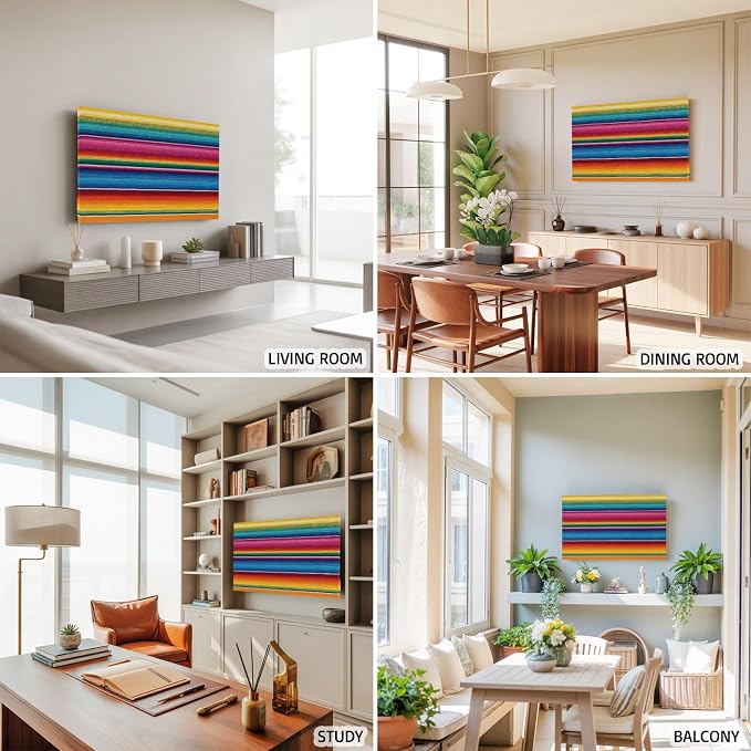 Colorful Mexican Stripe Indoor TV Cover, Elastic TV Screen Protector Rainbow - Image 6