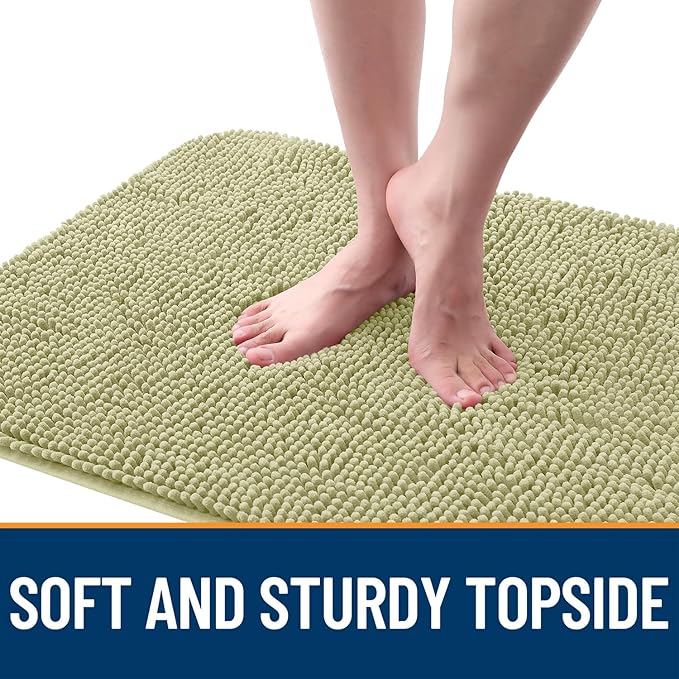 OLANLY Dog Door Mat for Muddy Paws 59x20, Absorbs Moisture and Dirt, Absorbent Non-Slip Washable Doormat, Quick Dry Chenille Mud Mat for Dogs, Entry Indoor Entryway Carpet for Inside Floor, Vanilla