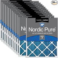 Nordic Pure 18x25x1 Pleated MERV 7 Plus Carbon Air Filters 24 Pack | Actual by NordicPure