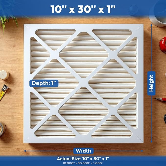 Aerostar 10x30x1 MERV 8 High Efficiency Pleated Air Filter, Electrostatic AC - Image 3