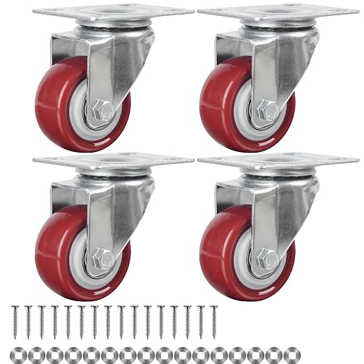 Finnhomy Swivel Casters Wheels Set of 4 Heavy Duty Plate Casters 2 Inch Premium by Finnhomy