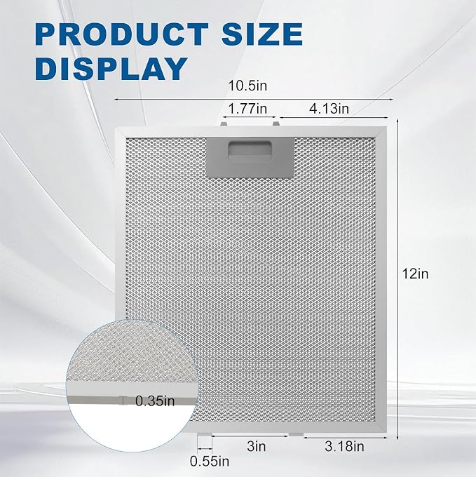 Range Hood Filter Replacement 12" x 10.5"W10169961A - Image 2