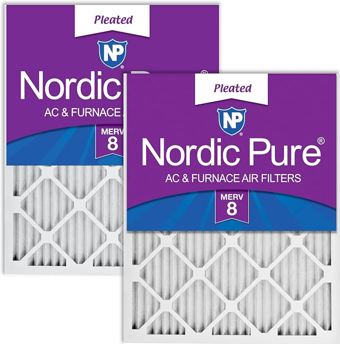 Nordic Pure 14x25x1 Pleated MERV 8 Air Filters 2 Pack by NordicPure