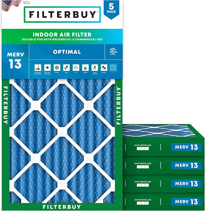 Filterbuy 16x24x2 Air Filter MERV 13 Optimal Smoke & Allergy Defense, by Filterbuy