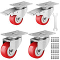 2.5 Inch Heavy Duty Casters Set of 4, Lockable Plate Caster Wheels by Castrek
