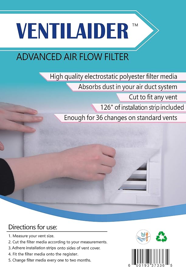 Ventilaider Complete Air Vent Filter Set 20" x 84" Electrostatic Media by Ventilaider
