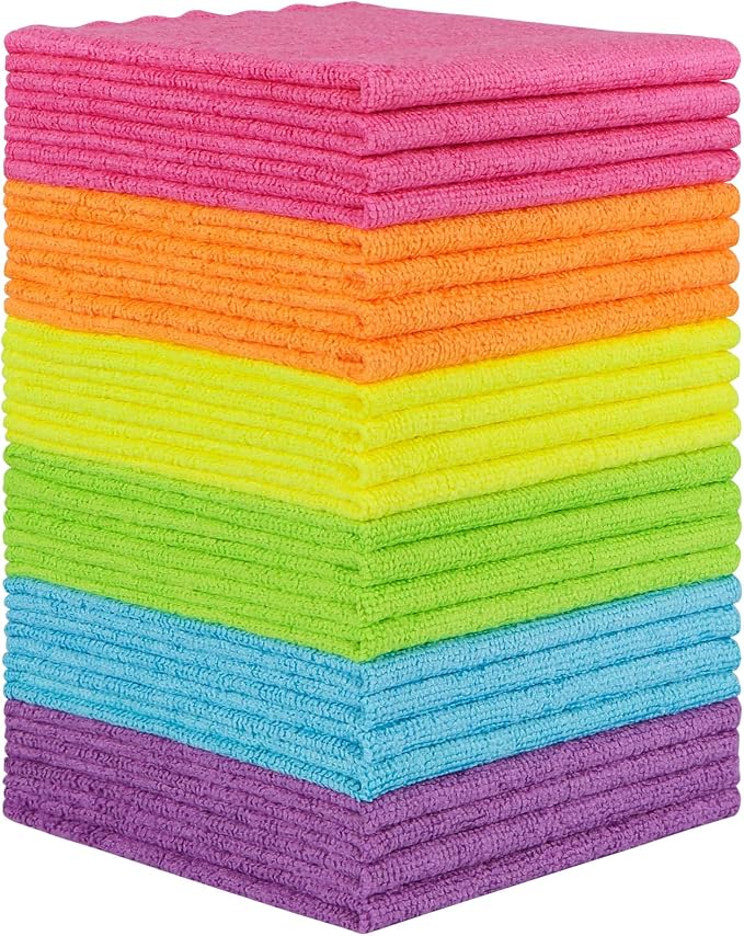Orighty Microfiber Cleaning Cloth, 24 Pack Highly Absorbent Cleaning Rags by AllRightinOrighty