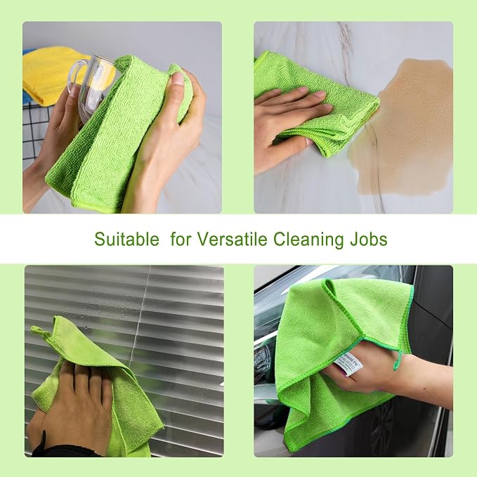Reusable Thick Microfiber Cleaning Cloths Pastel Kitchen Towels - Image 4