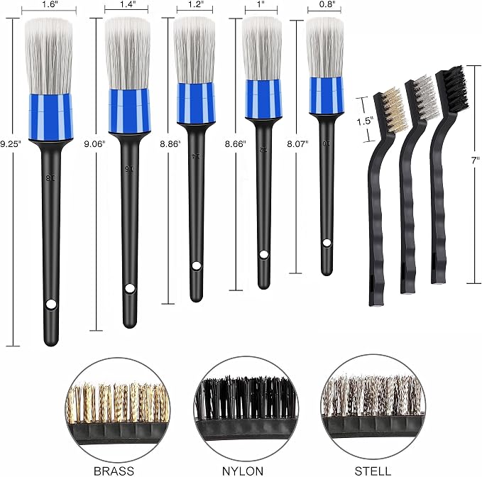 HMPLL 10pcs Car Detailing Kit, Premium Detailing Brush Set Includes 5 Soft Car - Image 4