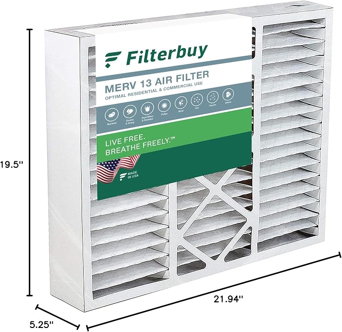 Filterbuy 20x22x5 Air Filter MERV 13 Optimal Smoke & Allergy Defense, Pleated - Image 10