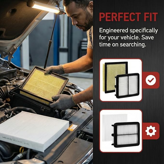 White Cabin Filter & Engine Air Filter Kit - Image 6