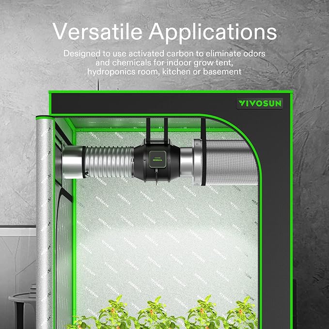 VIVOSUN 8 Inch Air Carbon Filter Smelliness Control - Image 7