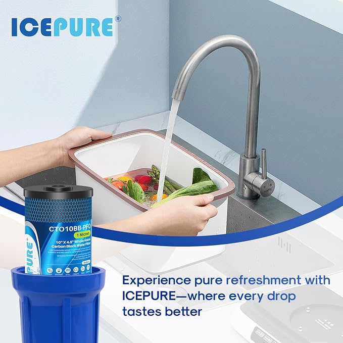 ICEPURE 1 Micron 10" x 4.5" Whole House PFOA/PFOS Carbon Water Filter Cartridge - Image 8