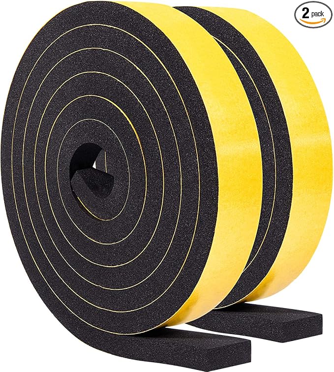 TORRAMI Adhesive Foam Tape 1 inch W X 3/8 inch T, Closed Cell Foam Weather by TORRAMI