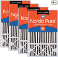 Nordic Pure 16x25x5 Pleated MERV 15 Plus Carbon Air Filters 4 Pack | Actual by NordicPure