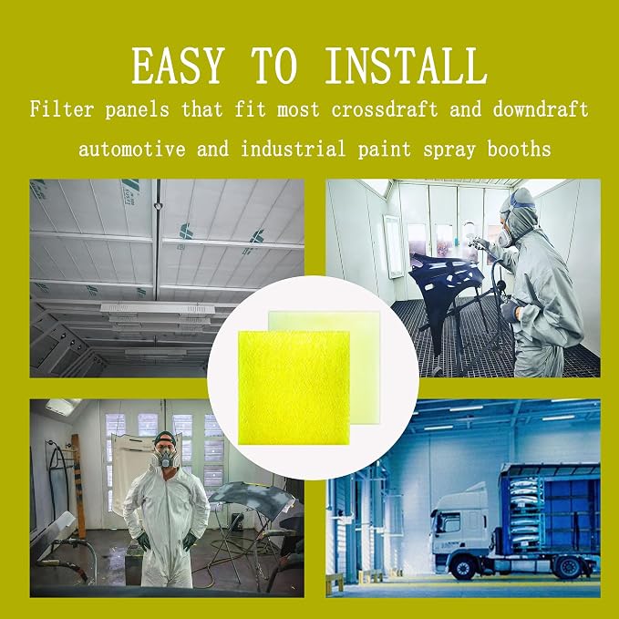 AUC Paint Booth Exhaust Filters, 22 Gram Fiberglass Paint Arrestors Pad - Image 4