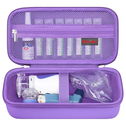Carrying Case for Portable Handheld Inhaler Nebulizer Machine. Purple by Elonbo