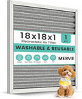 18x18x1 Reusable Air Filter, Electrostatic HVAC AC Furnace Filter, Merv 8 by KEYINGXUAN