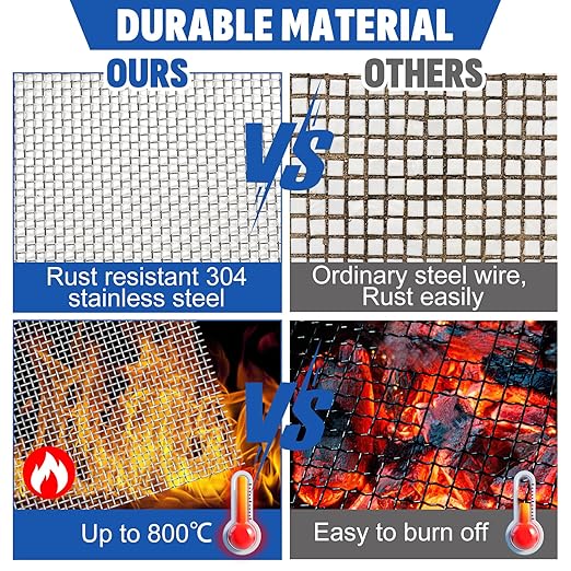9 Pack 304 Stainless Steel Mesh Screen, Rust Free Woven Wire Mesh, Metal Mesh - Image 3