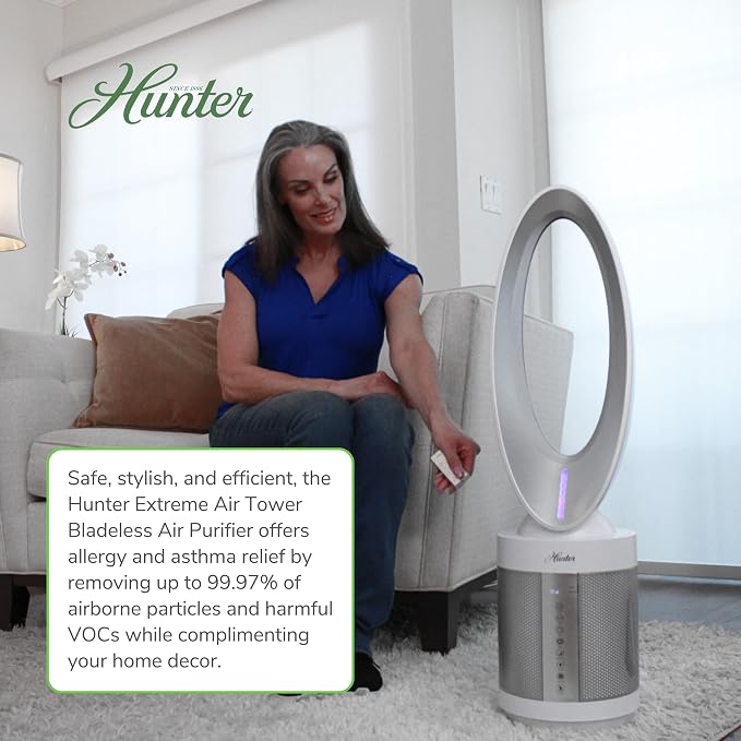 Hunter ExtremeAir Tower Bladeless Air Purifier. 2-in-1 Air Purifiers - Image 6
