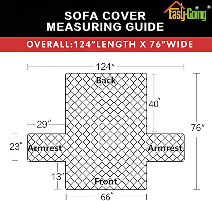 Easy-Going Reversible Couch Cover for 3 Cushion Couch Sofa Cover for Dogs Water Resistant Furniture Protector Cover with Foam Sticks Elastic Straps for Pet Cat (Sofa, Gray/Ivory)