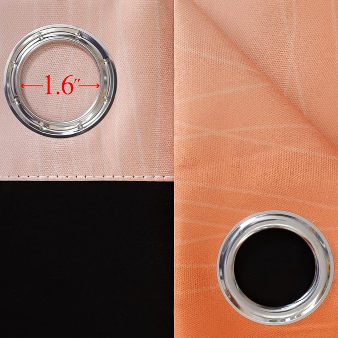 Ombre Orange and Blue Blackout Curtains 72 Inch Length 2 panels, Full Room Darkening Curtains for Bedroom, Thermal Insulated Gradient Drapes, Full Light Blocking Curtains with Grommet, 42x72 Inch