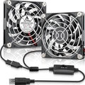 GDSTIME Dual 80mm x 10mm USB Fan by GDSTIME