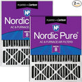 Nordic Pure 20x25x5 Pleated MERV 8 Plus Carbon Air Filters 2 Pack | Actual by NordicPure