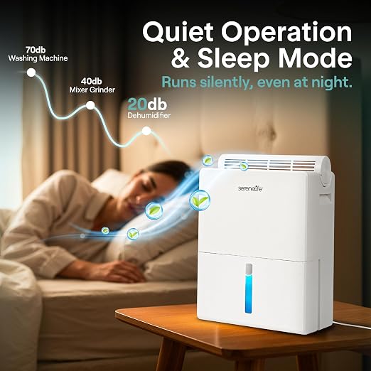 SereneLife Dehumidifiers for Home, 91 Oz Quiet Dehumidifier for Bedroom - Image 7