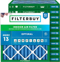 Filterbuy 27x27x2 Air Filter MERV 13 Optimal Smoke & Allergy Defense, by Filterbuy