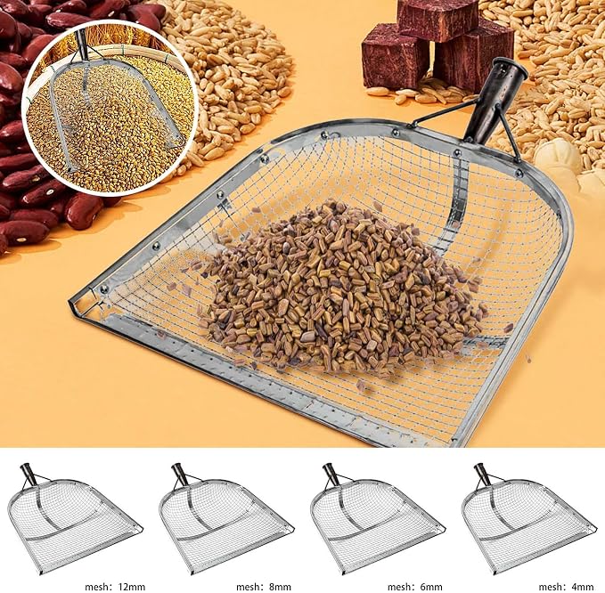 Leaking Soil Shovel Filter Stainless Steel Sieve 4mm/6mm/8mm/12mm Mesh Sifting - Image 2