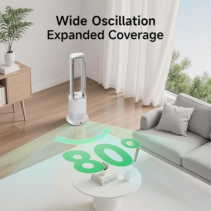 Xcity TP09Pro Bladeless Tower Fan, 3-in-1 Air Purifier, Space Heater & Cooling - Image 3