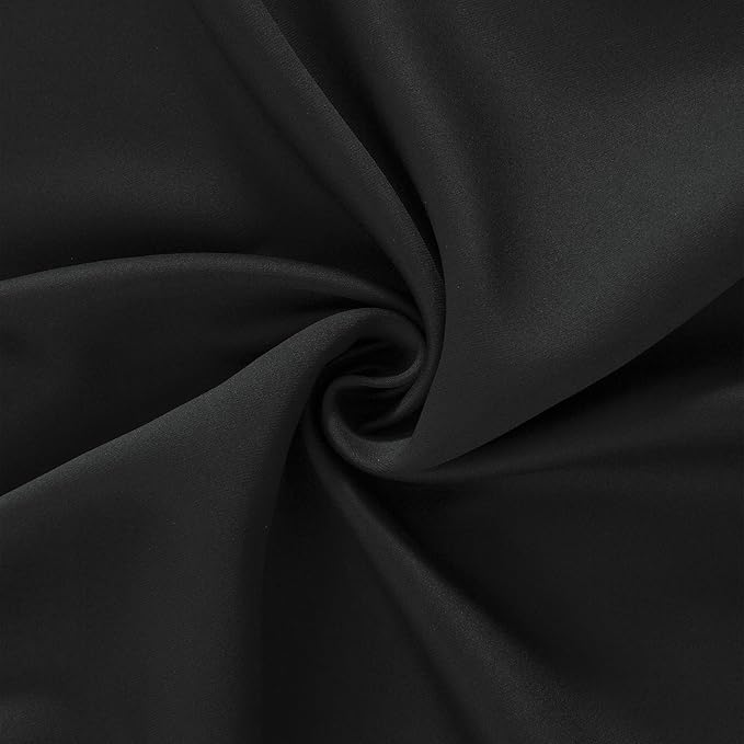 LEMOMO Blackout Curtains 66 x 84 inch/Black Curtains Set of 2 Panels/Thermal Insulated Room Darkening Bedroom Curtains